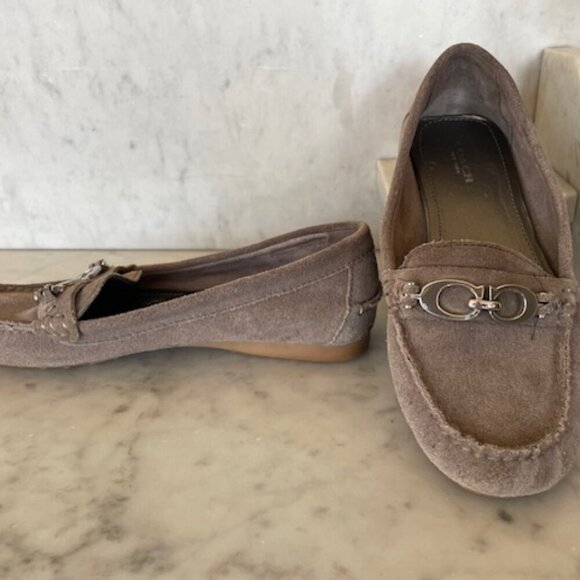 COACH Fortunata Gray Suede C Bit Driving Flats Loafers 6.5B - Picture 3 of 16